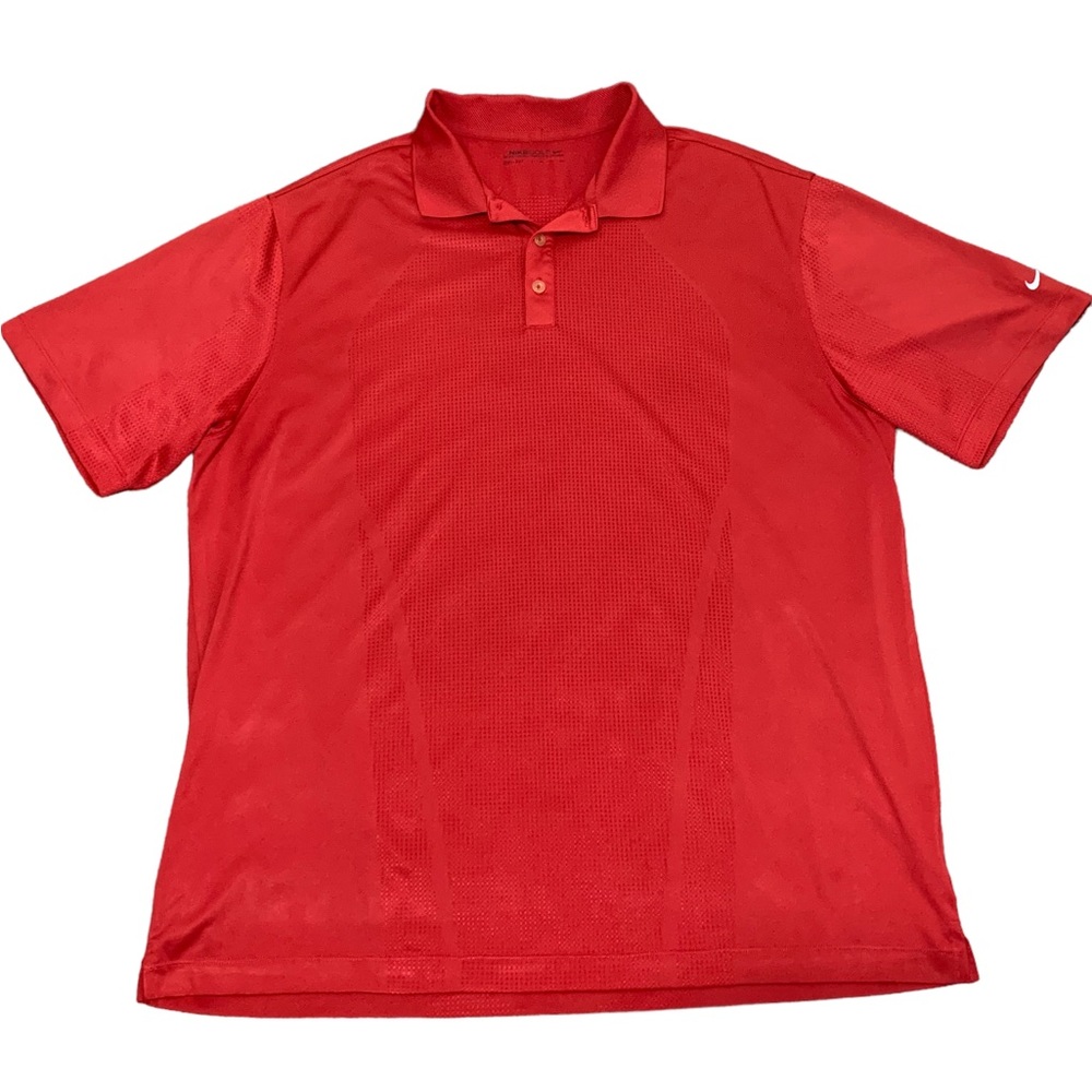 Men’s Nike Golf dri-fit texture pattern red polo casual classic XXL